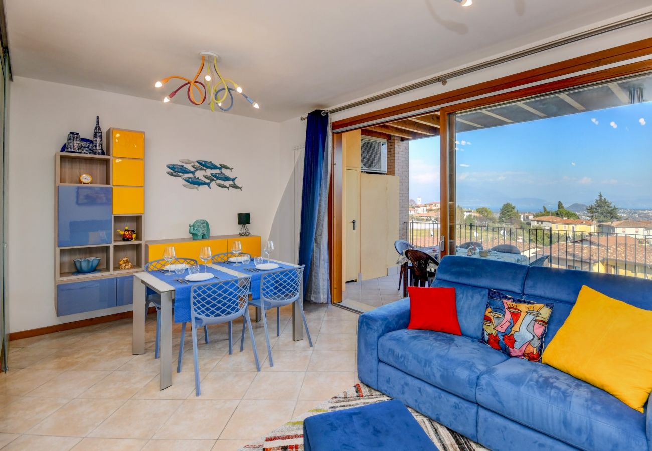 Ferienwohnung in Polpenazze del Garda - Pegaso: mit Balkon mit Seeblick, Pool und Garage